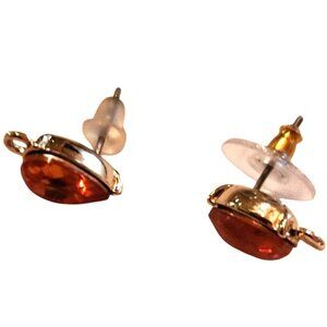 J. Crew tear drop earrings rhinestone posts orange office career womens jewelry